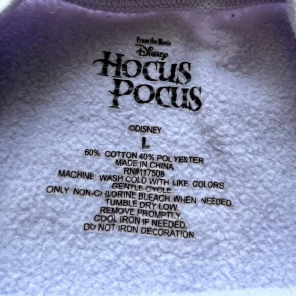 Disney Hocus Pocus Cat Sweatshirt Womens Large Purple Cotton Blend Whimsigoth - Picture 3 of 8